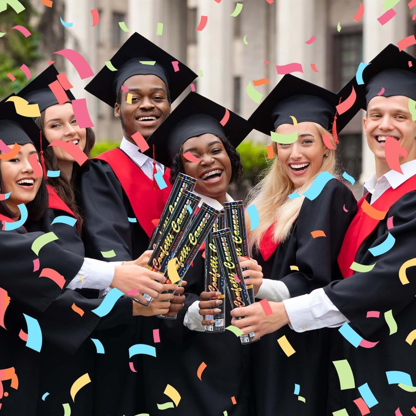 Confetti Cannon 12 Pack Party Poppers Multicolor Poppers 12Inch for Party Celebrations Confetti Popper Shooter Paper Confetti Cannon Bulk for Birthday Graduation Wedding Christmas NewYear