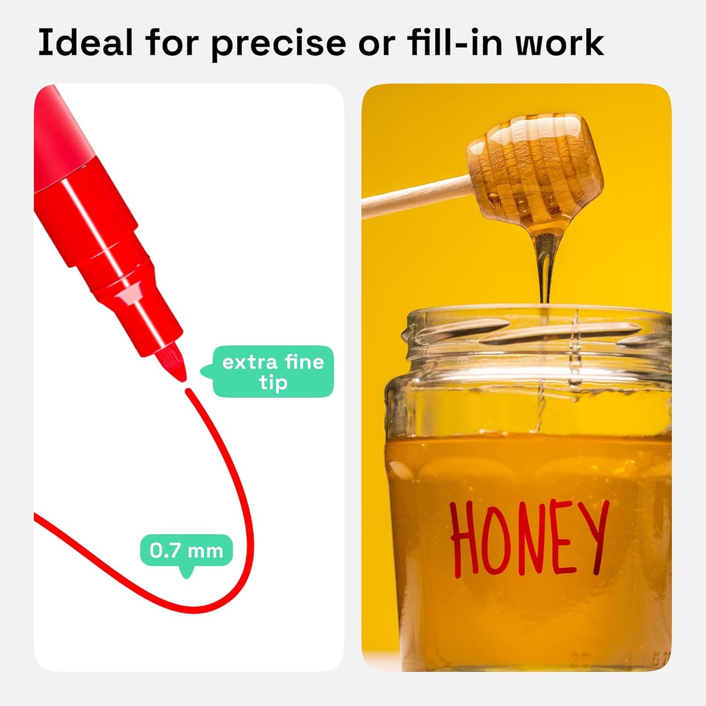 ARTISTRO Red Permanent Marker - Set of 2 Black Paint Pen, Oil Based Paint Markers Extra-Fine Tip 0.7mm, Waterproof Quick Dry Black Marker for Rock Painting, Ceramic, Glass, Wood, Tire, Fabric & More