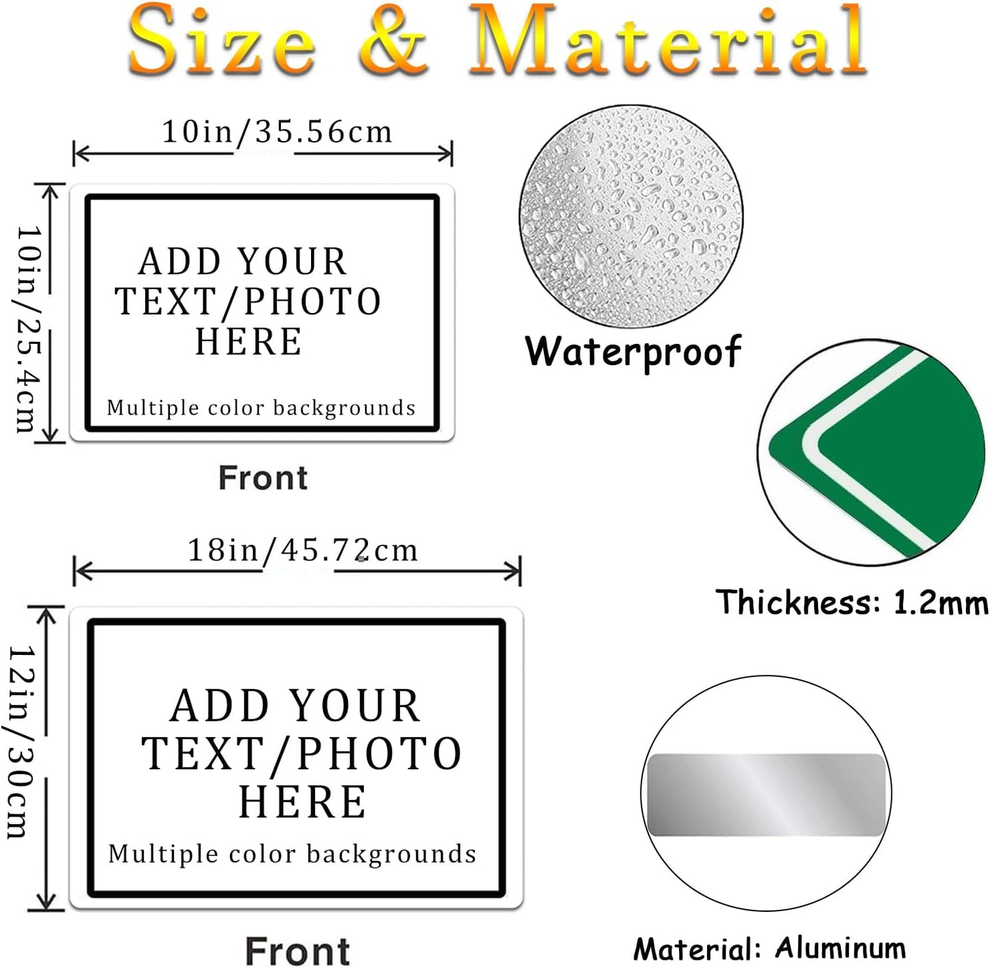 Custom Sign, Personalized Metal Signs with Your Text, Photo, Customized Signs for Office Business Workplace Home Bar Indoor, Outdoor