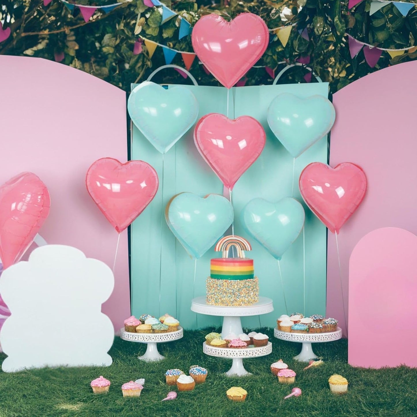 Pink Blue Balloons,12Pcs 18 Inch Macaron Foil Love Heart Shaped Balloons for Boy Girl Gender Reveal Bridal Engagement Wedding Anniversary Birthday Party Graduation Valentines Day Decorations