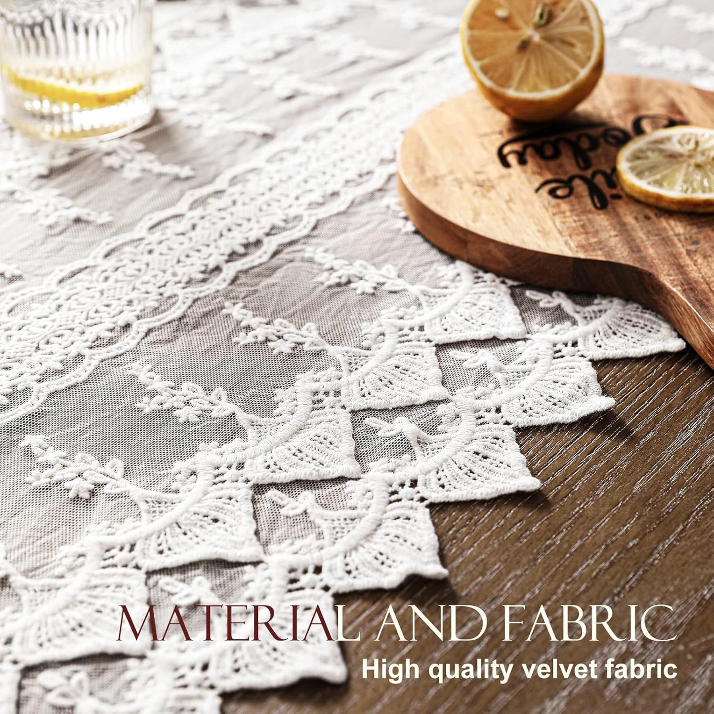 patdrea Designer Vintage White Lace Table Runner,Crochet Decorative Table Covers,Chiffon Embroidered Tasseled Table Runners, Cutwork Dresser Runners,Christmas Wedding Party Bridal 16x87 Inches Long