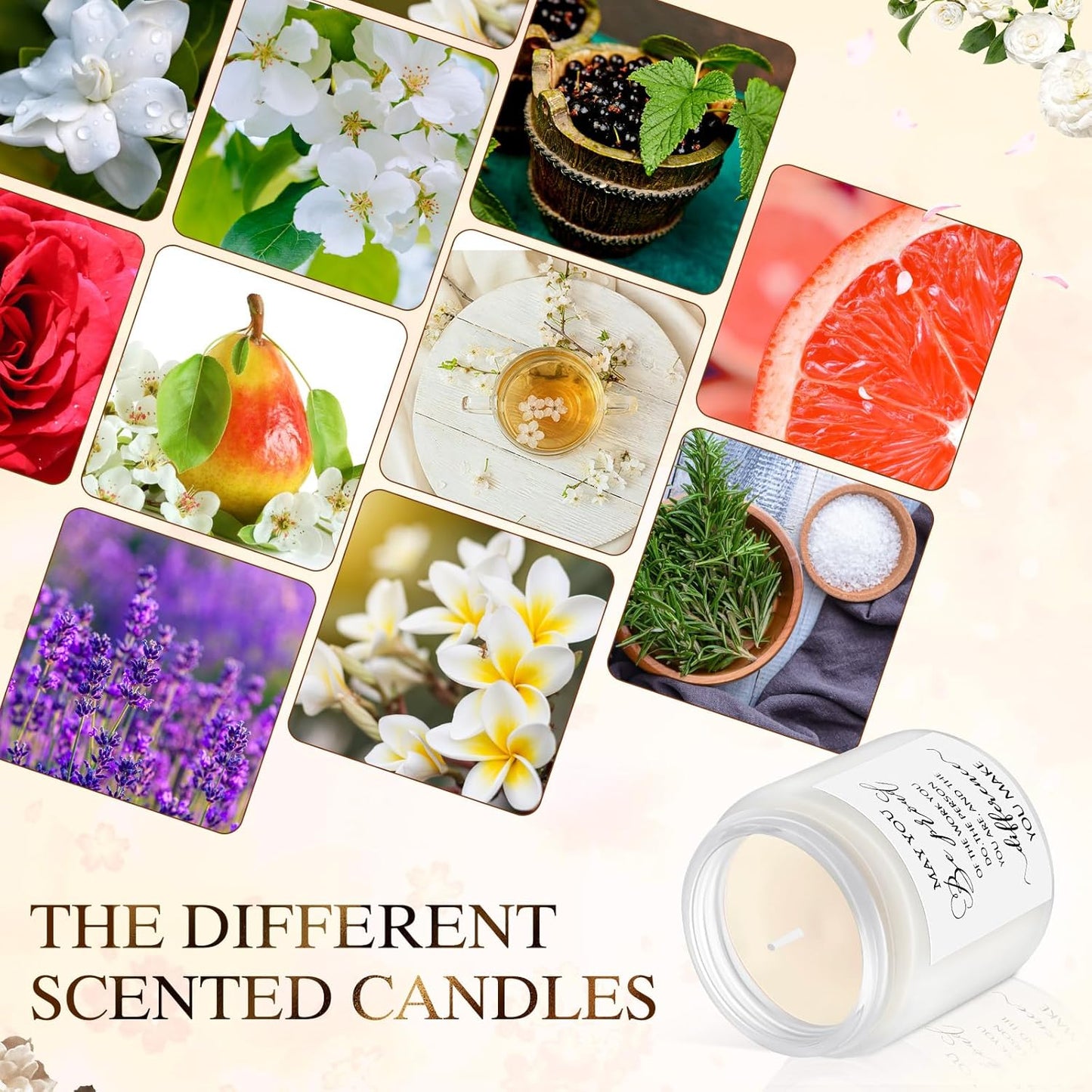 MTLEE 20 Pcs Thank You Gifts Candles 3.5 oz Employee Appreciation Inspirational Scented Soy Wax Candle Thank You Gift Christmas Gifts for Coworker Women Volunteer Teacher(Classic,White)