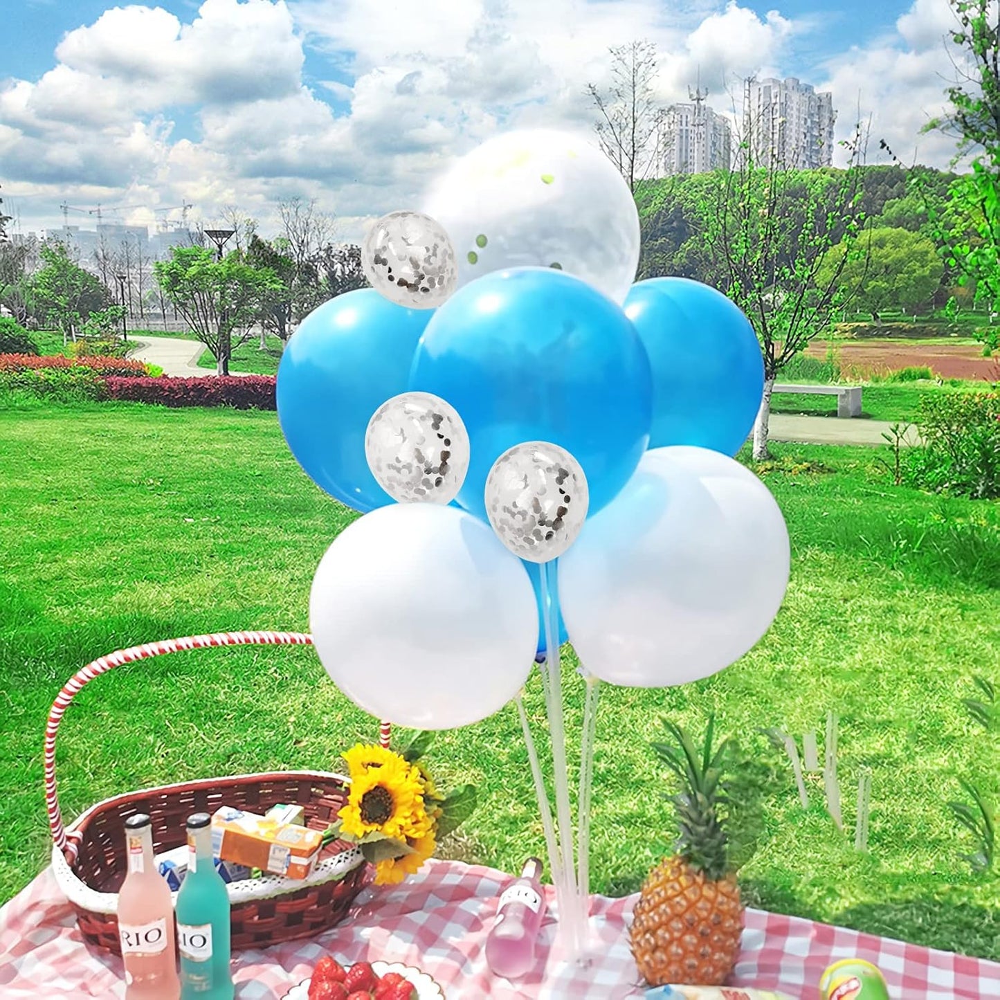 Silver Confetti Balloons, 40 Pcs 5 Inch Clear Balloons with Confetti Inside for Graduation Engagement Cake Topper Decor Bridal Shower Baby Shower Birthday Party Decoration Supplies