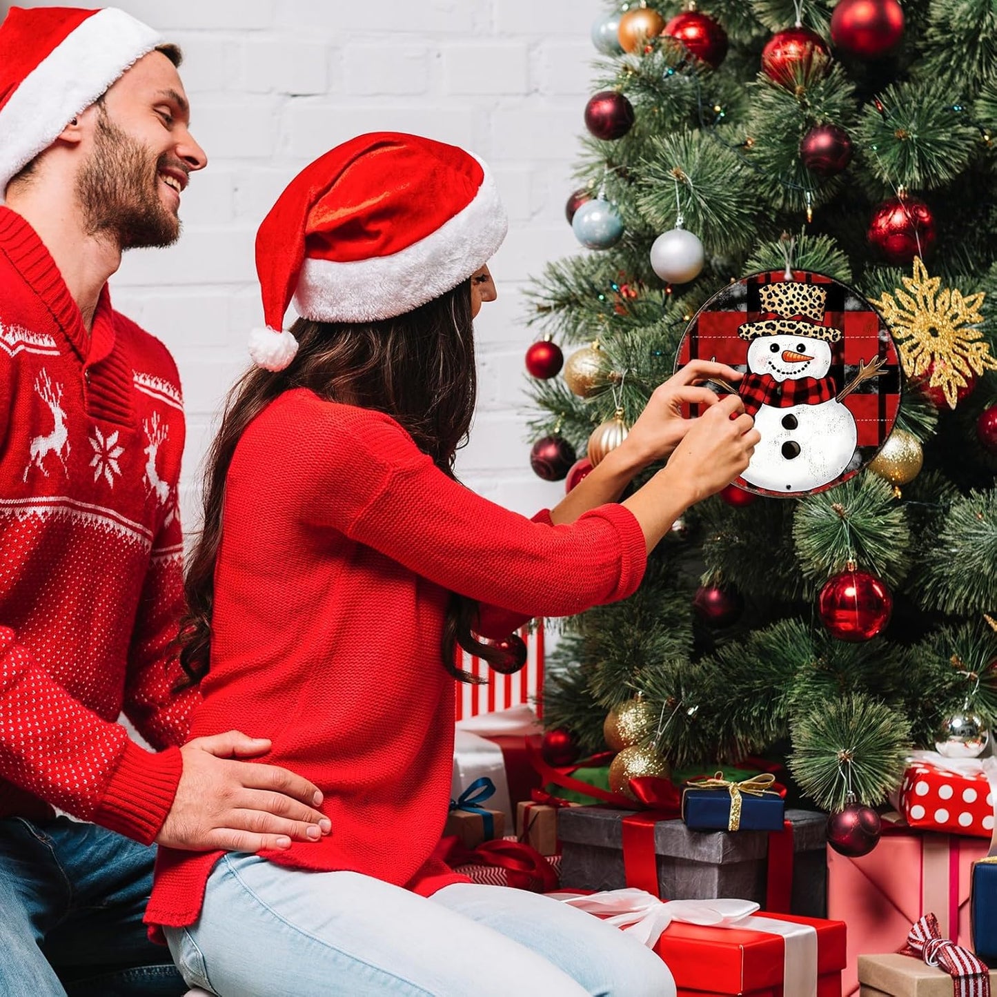 Round Christmas Snowman Tin Sign Vintage Snowman Sign Rustic Wall Decor For Christmas Home Fireplace And Holiday Gatherings Retro Sign 8 * 8 in