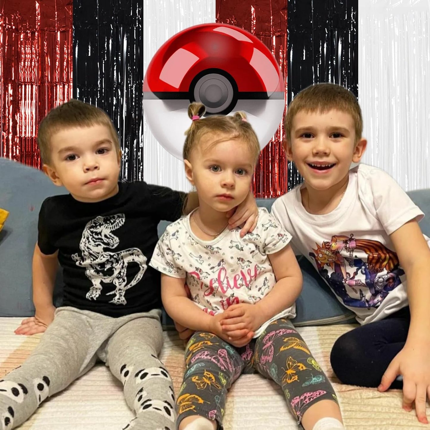 TONIFUL Black Red White Door Streamers,Black Red and White Photo Booth Backdrop Metallic Streamers Foil Fringe Curtain for Birthday,New Year,Graduation,Grad,Baby Shower Party Streamers Decoration