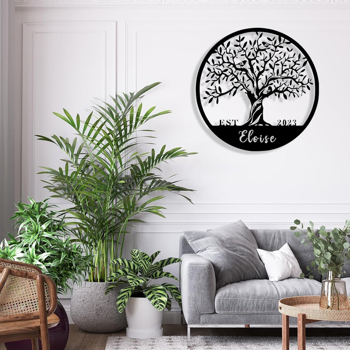 Personalized Tree of Life Metal Sign Wall Art Decor, Custom Wedding Gifts for Couples, Custom Family Name Sign, Christmas Valentine's Day Housewarming Gifts
