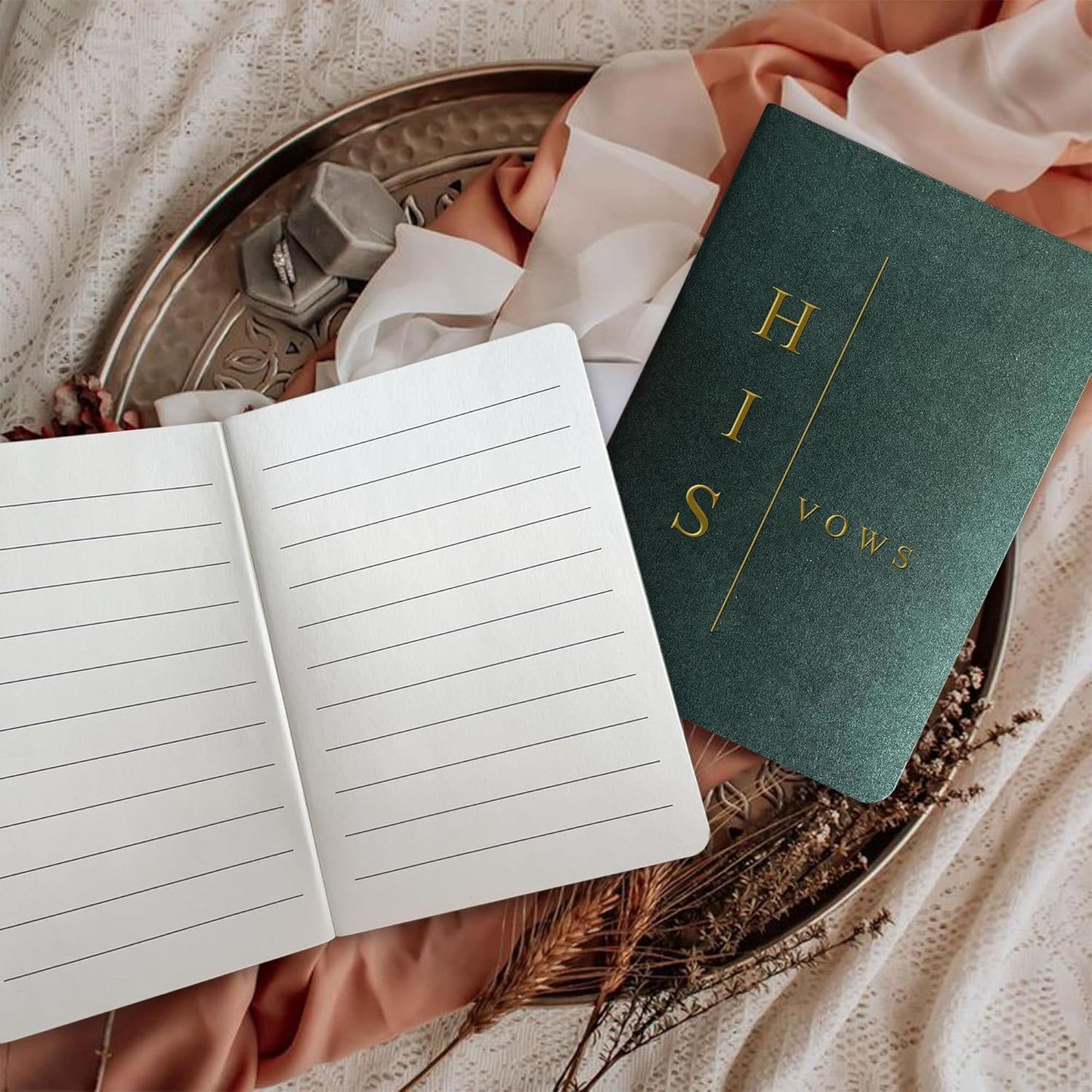 Vow Books His and Hers Wedding Vow Books Bride and Groom Vow Books Wedding Essentials Wedding Accessories(TR-HH-Sage)