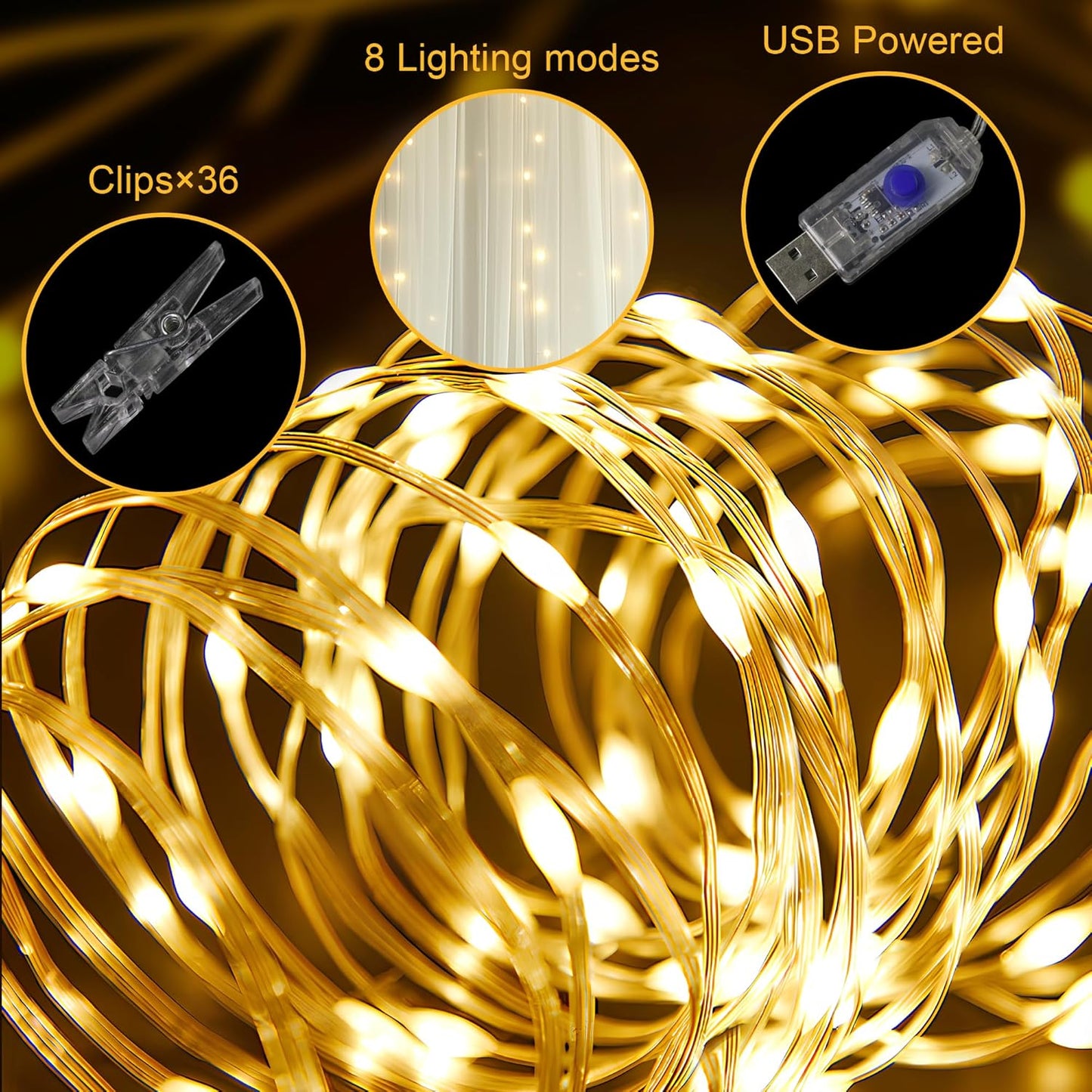 Fomcet Tulle Backdrop Curtains Ivory 30FT X 8FT Tulle Curtains with Lights String Sheer Curtain Backdrop for Parties Wedding Baby Shower Photo Shoot Decorations (6 Panels 5 x 8FT)