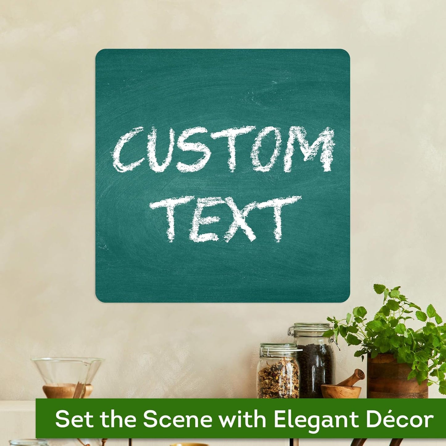 Custom Sign, Custom Street Sign, 11 Font Colors, 13 Font Styles, 4 Hole Options, 22 Sizes, 18x18 Inches, Rust Free DiBound, Fade Resistant, Made in USA by My Sign Center (Chalkboard Green)