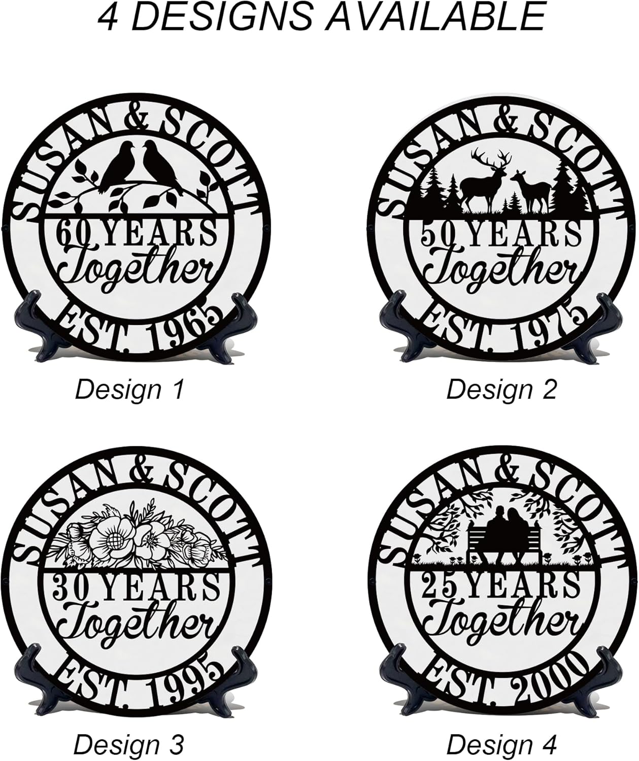 Personalized Christmas Gifts 2025 Best Housewarming Gifts Custom 50th or Any Year Wedding Anniversary Metal Sign Wedding Gifts Personalized Metal Name Signs Monogram Wall Decor