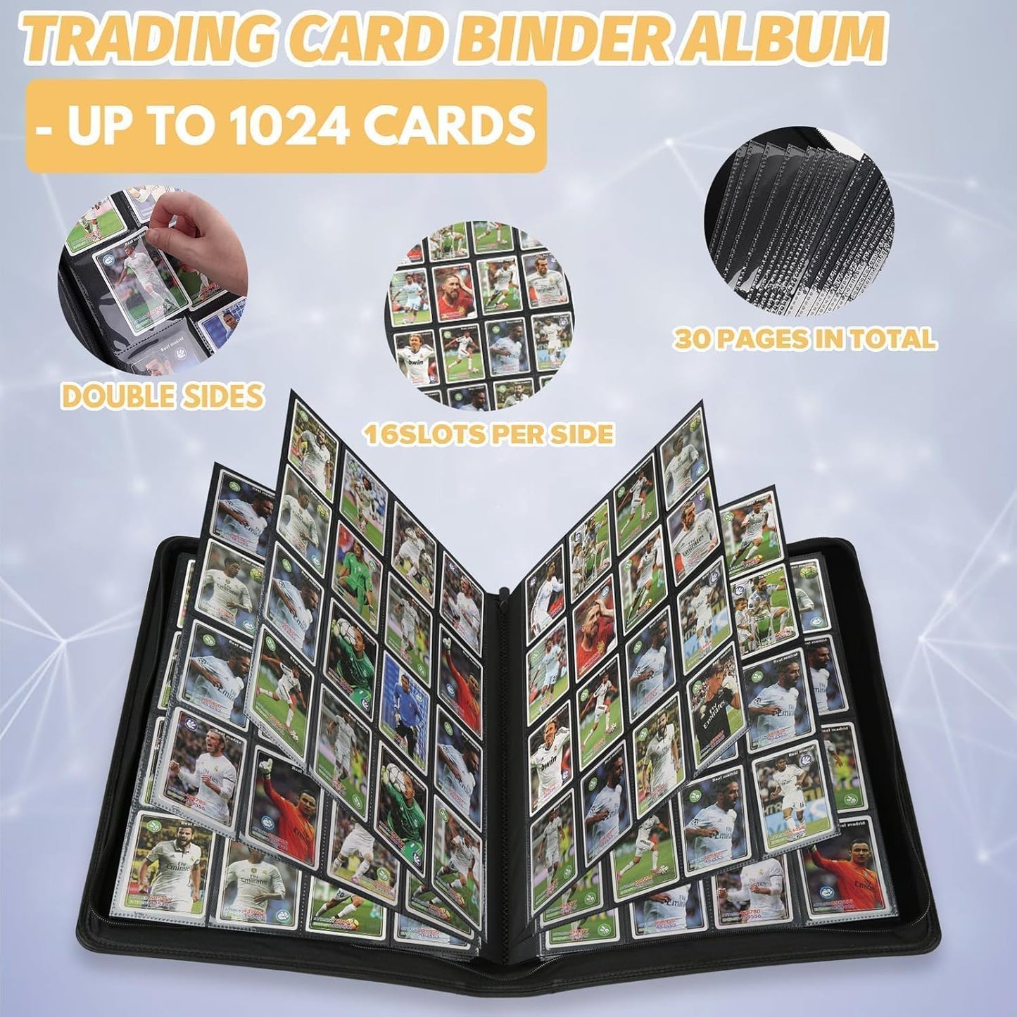 Premium Ringless Trading Card Binder - 1024 Capacity, 16 Side-Loading Pockets per Page, Archival Quality Protection & Anti-Slip Spine for TCG, MTG, Sports Cards (Emerald)