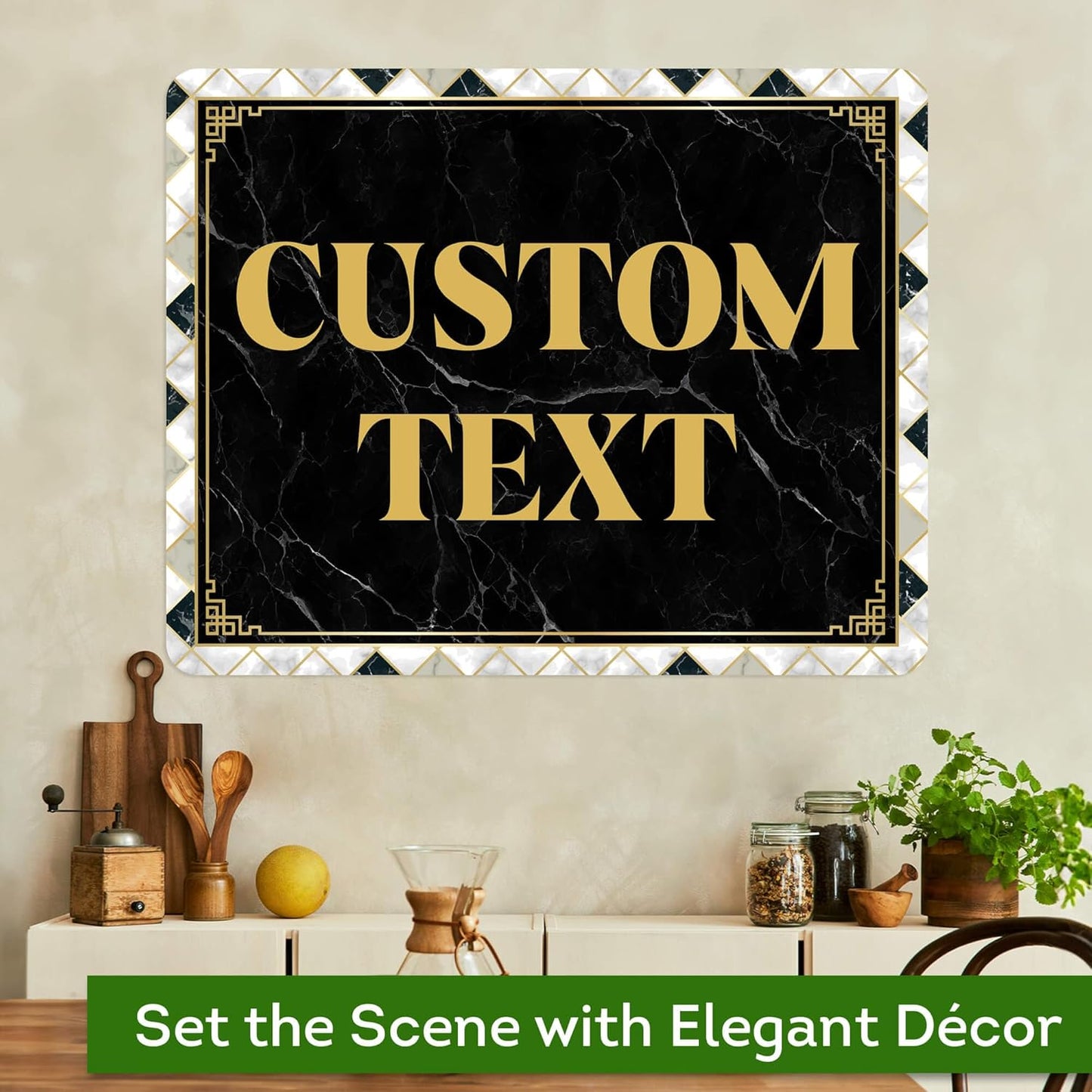 Custom Sign, Custom Street Sign, 11 Font Colors, 13 Font Styles, 4 Hole Options, 22 Sizes, 24x30 Inches, Rust Free DiBound, Fade Resistant, Made in USA by My Sign Center (Marble Tile)