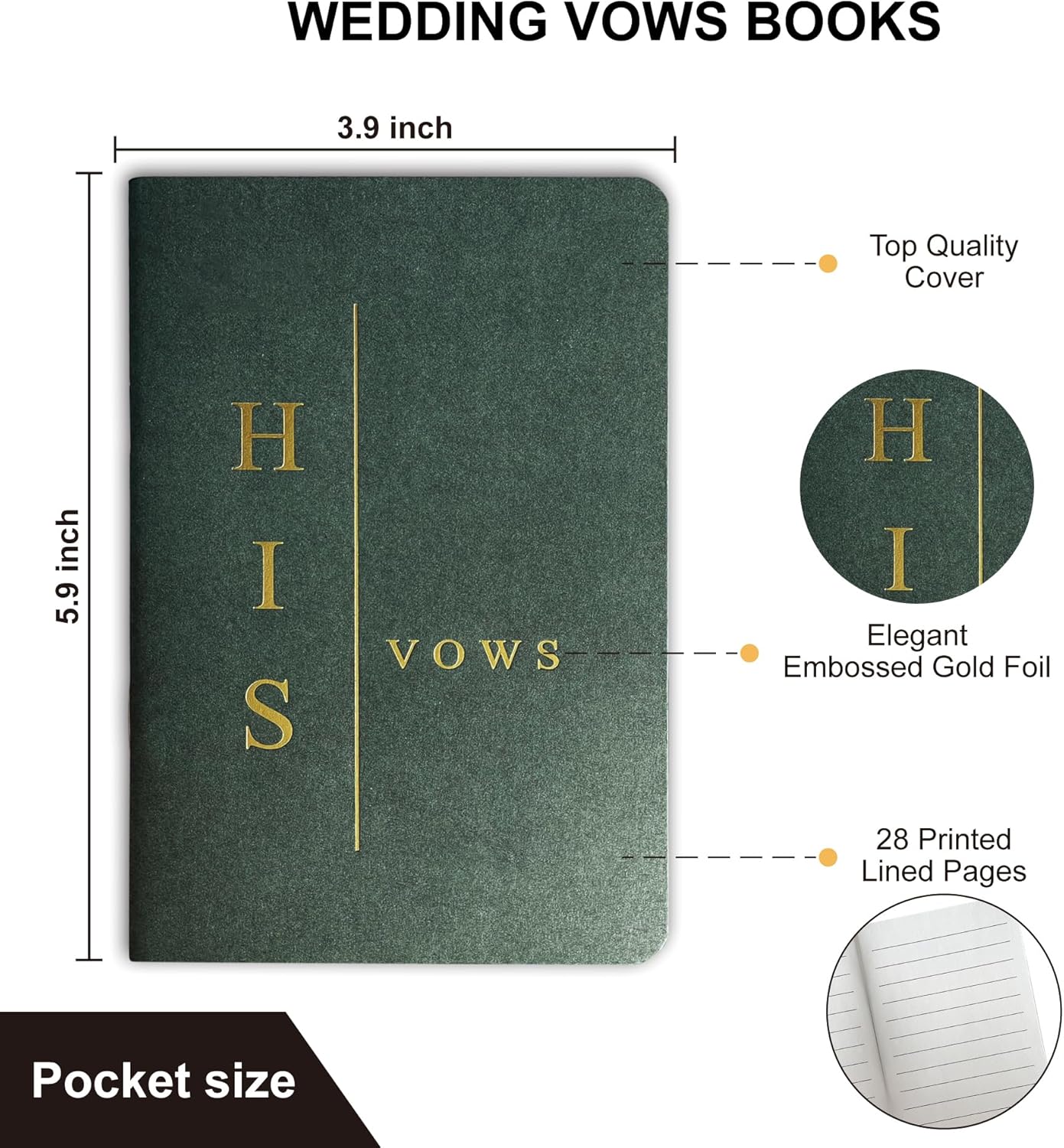 Wedding Vow Books His and Hers, Wedding Registry Gifts Ideas for Bride & Groom,Wedding Essentials