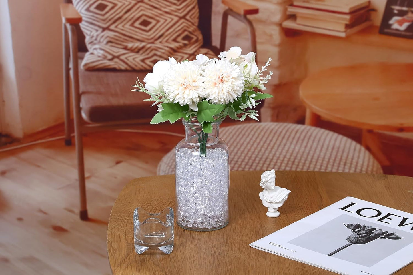 LAIDANLA 500PCS Fake Ice Cubes Clear Acrylic Gems Vase Fillers for Centerpiece Plastic Diamonds Fake Crushed Rocks DIY Party Table Scatter Prop Wedding Decoration Accessories