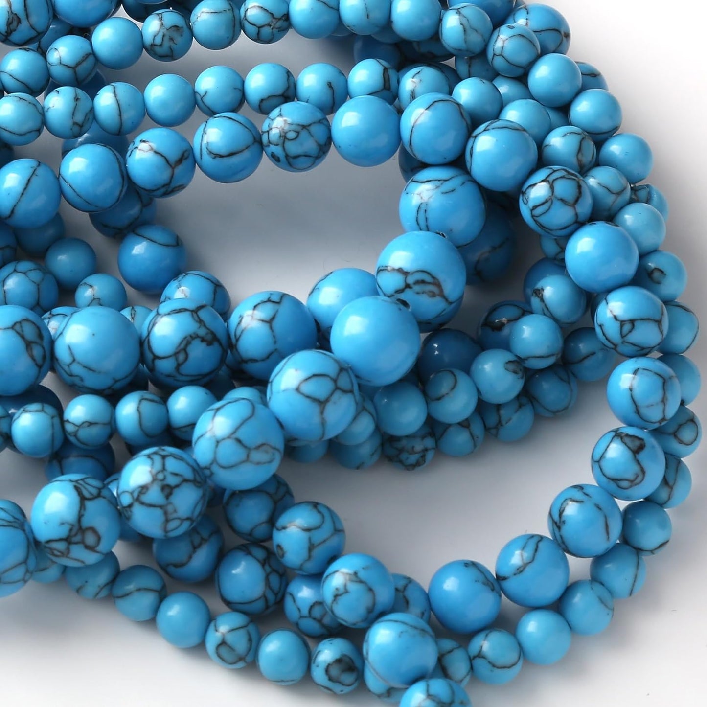 River Stone Blue Turquoise Stone Beads for Jewelry Making DIY Craft Gemstone Beads Kit (12mm, 30pcs) Cosmic Crystal Pebbles for Bracelets, Necklaces, Home Decor