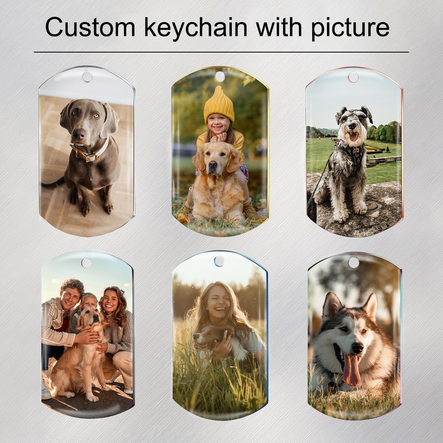 Funnylife Personalized Dog Memorial Photo Keychain Stainless Steel Custom Pet Memory Keychain Loss of Dog Sympathy Gifts
