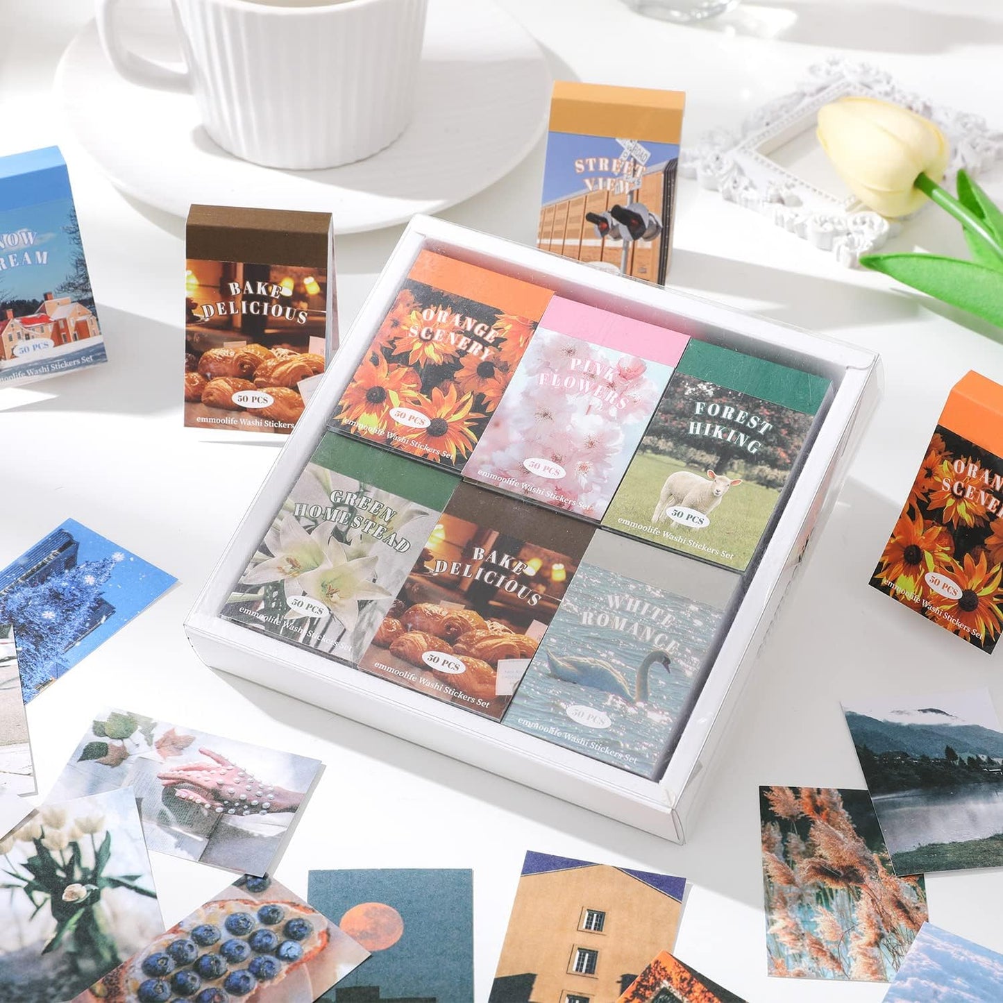 12 Sets 600 Sheets Washi Stickers for Journaling, Daily Quote Flower Nature Travel Stickers Vintage Aesthetic Scrapbook Sticker Set for Bullet Journal Art Diary Card Craft Gifts Planner Notebook