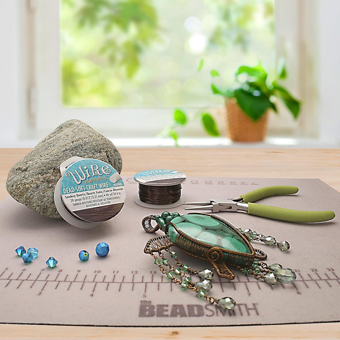 The Beadsmith Wire Elements Craft Wire – Tarnish Resistant, Soft Temper, Round, Smoke Quartz Color – 0.32mm, 28 Gauge, 40 Yard Spool – Jewelry Making, Wire Wrapping, & Other DIY Crafts