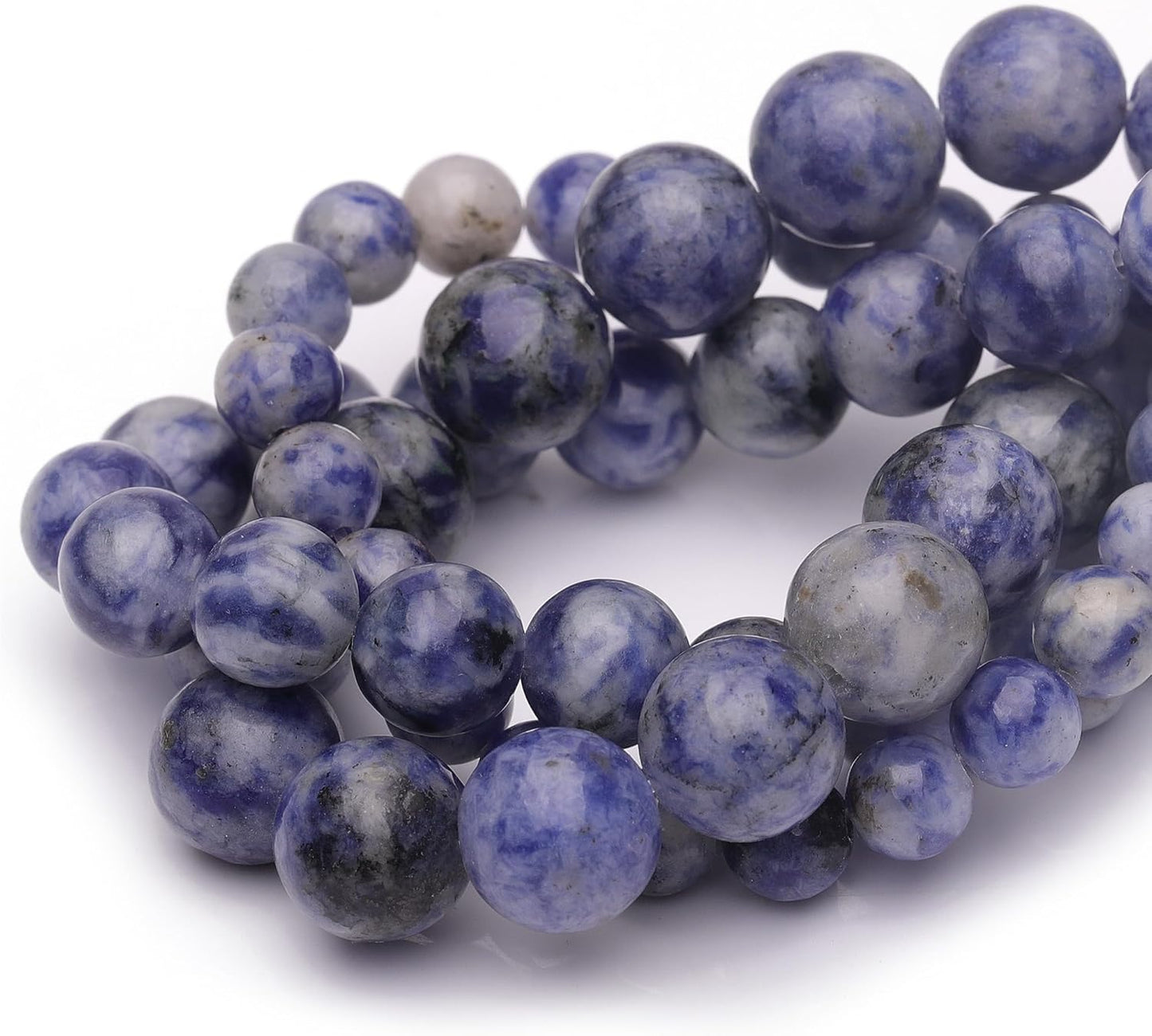6mm Natural Stone Beads for Jewelry Making,Blue Sodalite Polished Smooth Round Gemstone Beads for Bracelet Necklace 15 Inch