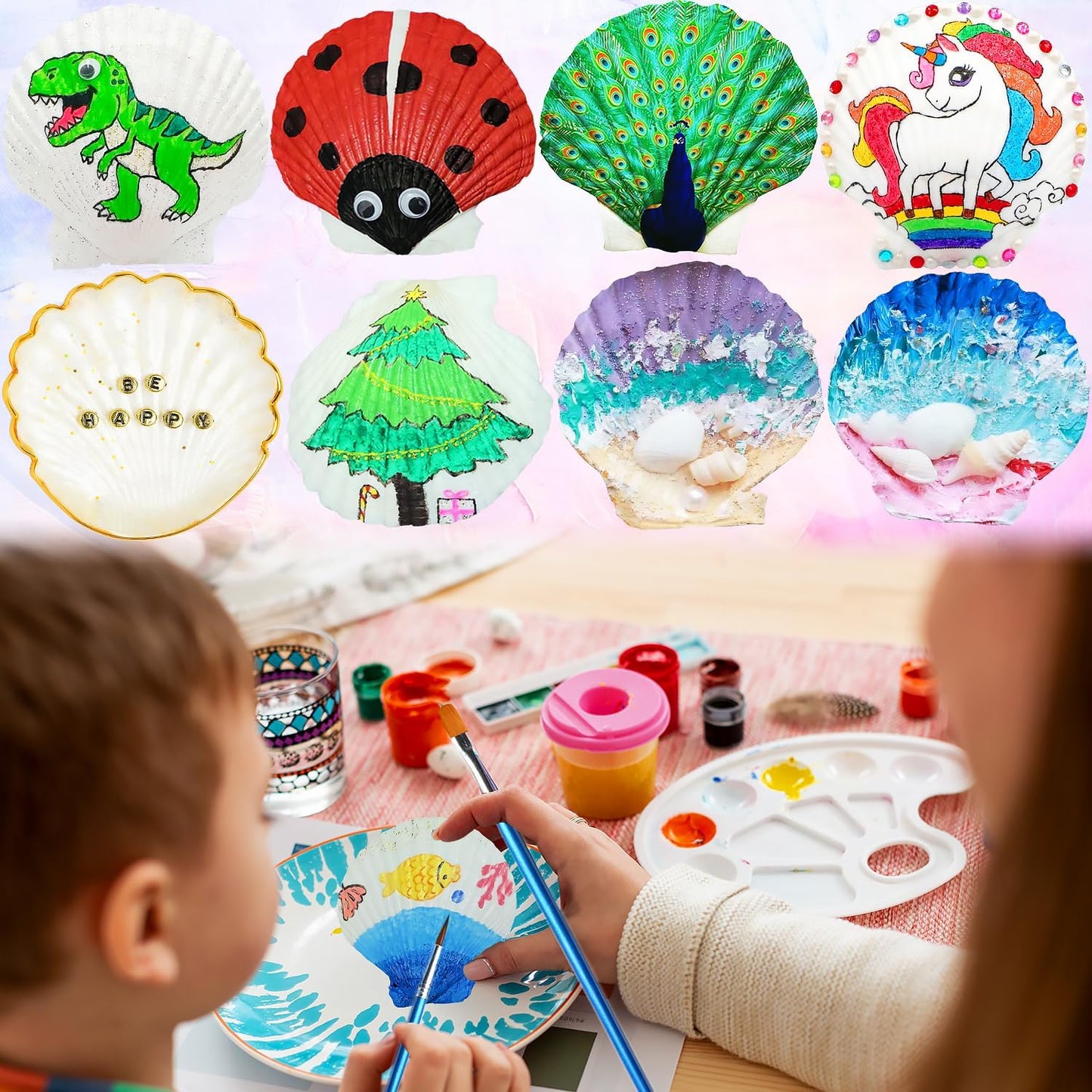 16PCS Sea Shells Scallop Shells Natural White Sea Shells for DIY Craft Crafting,Painting,Baking,Home Decor and Beaching Wedding Decoration (10-12CM) Seashells Bulk