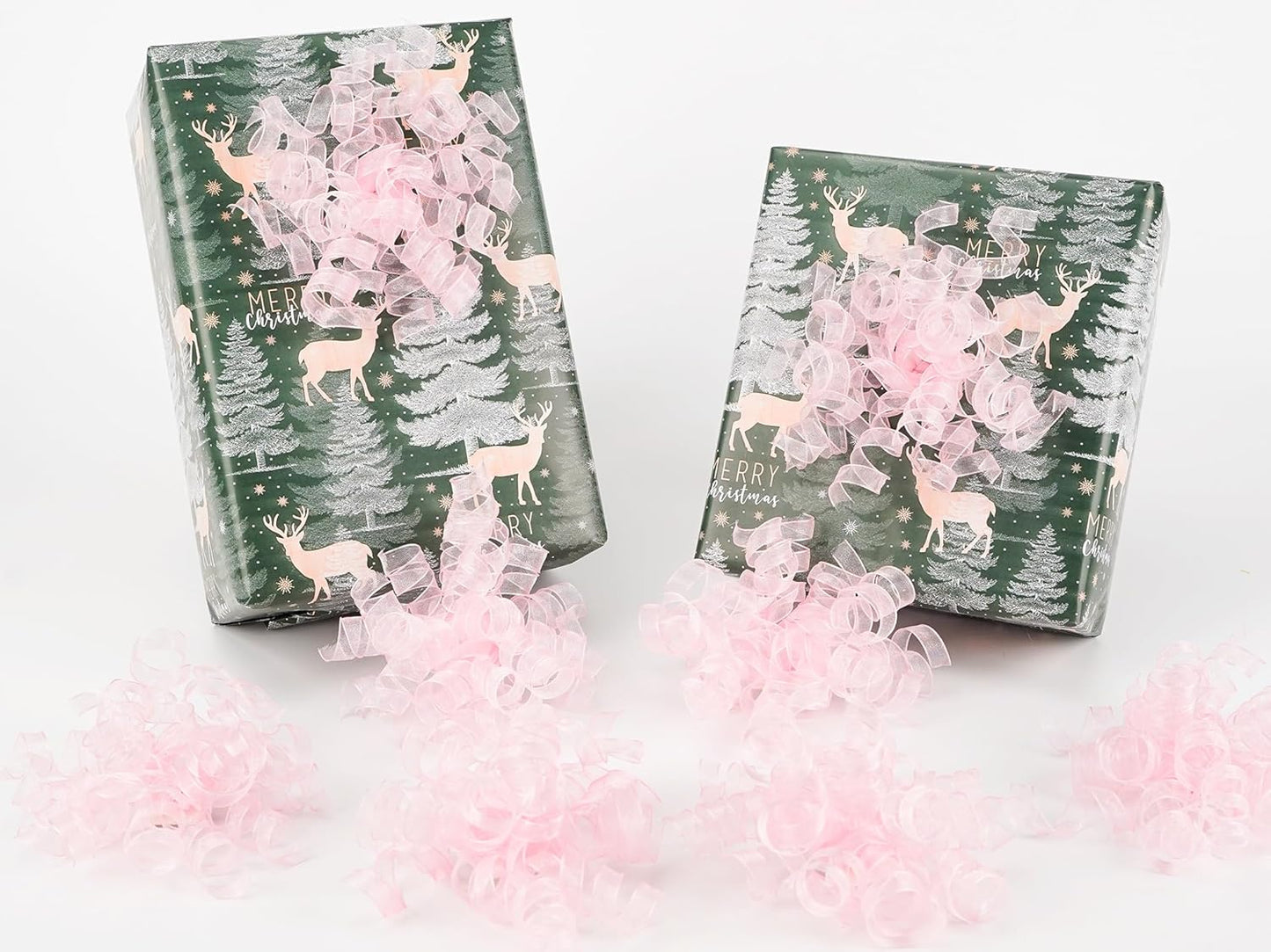 HUIHUANG Pink Bows for Gift Wrapping Pink Curly Gift Bows 5 inch x 8 Counts Self-Adhesive Curly Ribbon Bow for Presents, Paper Bag, Baby Shower Favors, Wrapping Accessories, Party Decor