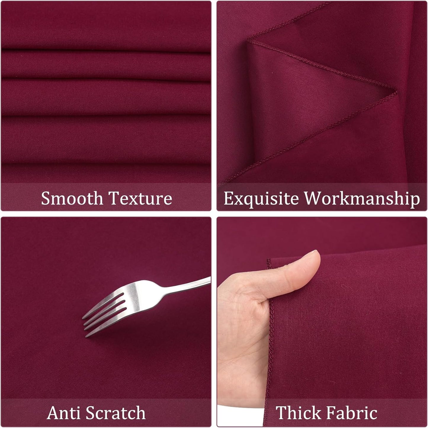 8 Pack Premium Round Tablecloth 120 Inch Round Table Covers Bulk Washable Polyester Fabric Round Table Clothes for Wedding Party Reception Banquet Buffet Restaurant (Burgundy, 120 Inch)
