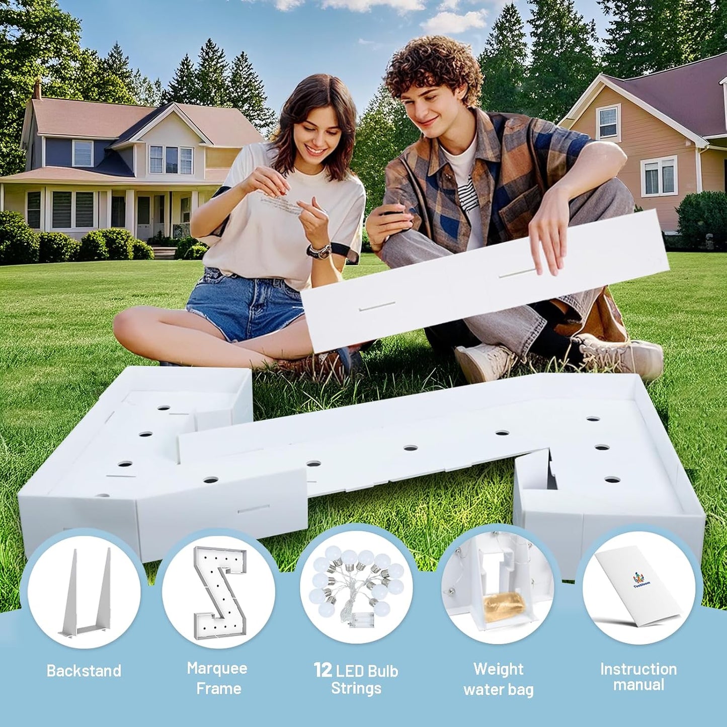 4FT Marquee Light Up Letters Z,Party Decoration Large Marquee Light Up Letters with Weighted Water Bag,Pre-cut Foam Board Set Can Be Used for Birthdays,Weddings,Baby Anniversaries