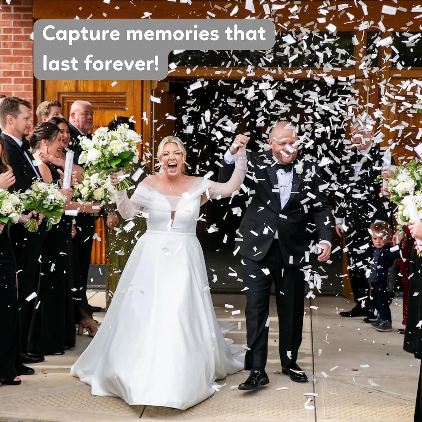 White Biodegradable Confetti Poppers Confetti Cannon | 6 Pack | Party Poppers Decoration for Wedding Exit, Graduation, Birthday | Wedding Party Favors | Launches 25 ft | 12 inch | TUR Party Supplies