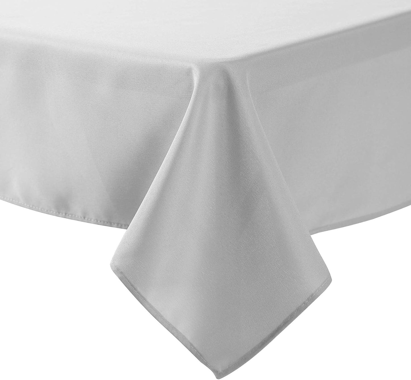 Cupuamon Square Tablecloth 52x52 inch Washable Polyester Fabric Table Cloth for Wedding Party Dining Banquet Decoration（52x52,Silver）