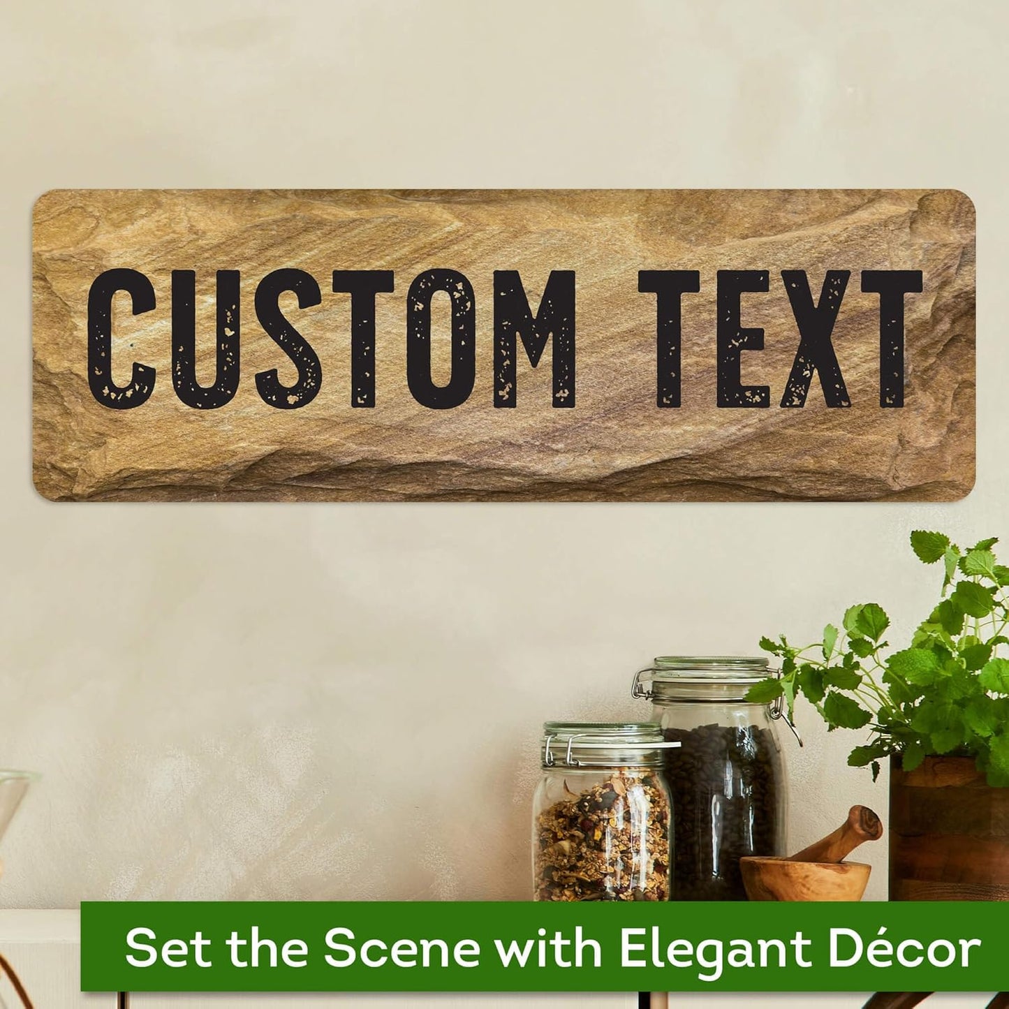 Custom Sign, Custom Street Sign, 11 Font Colors, 13 Font Styles, 4 Hole Options, 22 Sizes, 6x18 Inches, Rust Free DiBound, Fade Resistant, Made in USA by My Sign Center (Stone)