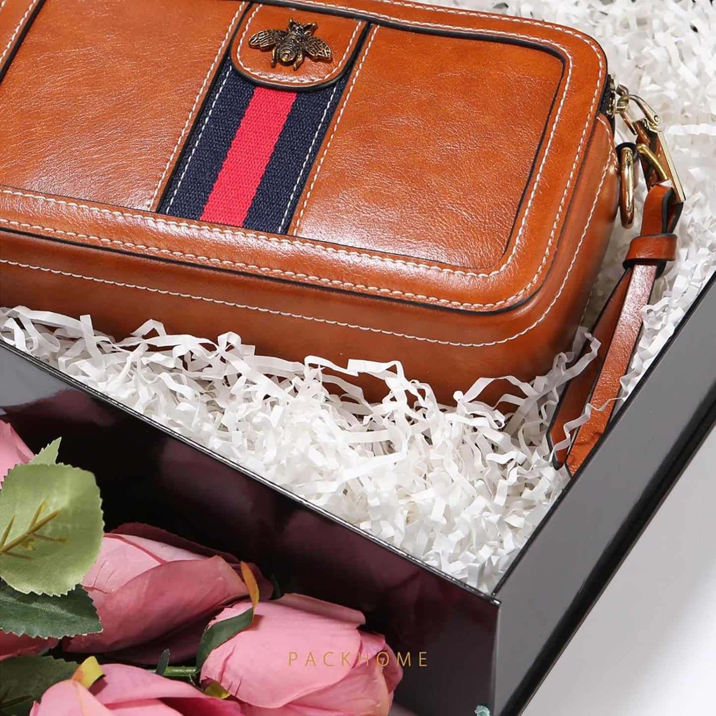 PACKHOME 6 Large Gift Boxes 13.5x10x3.5 Inches, Sturdy Shirt Boxes with Magnetic Lids for Multiple Occasions (Glossy Black)