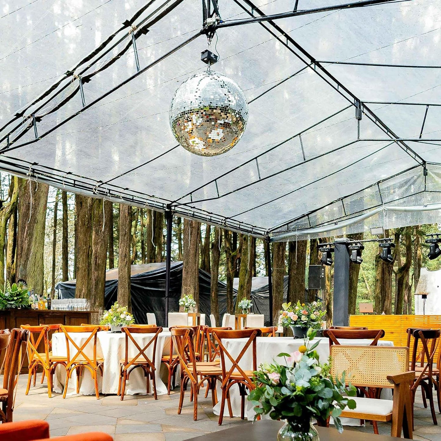 Yescom 16" Large Disco Ball Mirror Big Hanging Glass Decoration for 70s 80s Party Events Wedding DJ Dance Club Bar Stage Lighting Business Holiday Home Decor Silver