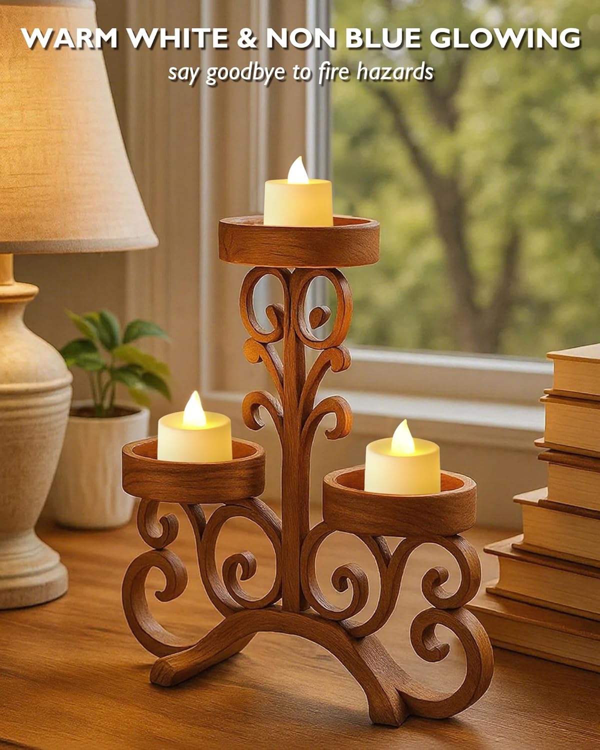 Amagic 12/24/50/100/150 Pack LED Tea Lights, Flameless Votive Candles, Battery Operated Tealights Candles for Halloween, Christmas, Home Decor, Wedding,Theme Party, Festival（12 Pack, Warm Ivory）