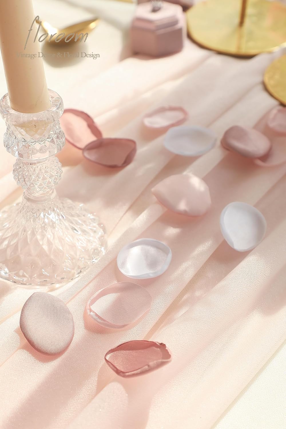 Floroom 500pcs Rose Petals Dusty Rose Blush Faux Silk Flower Petals for Wedding Flower Girl Basket Aisle Scatter Dinner Table Centerpieces Party Confetti Bridal Shower Romantic Night Decoration