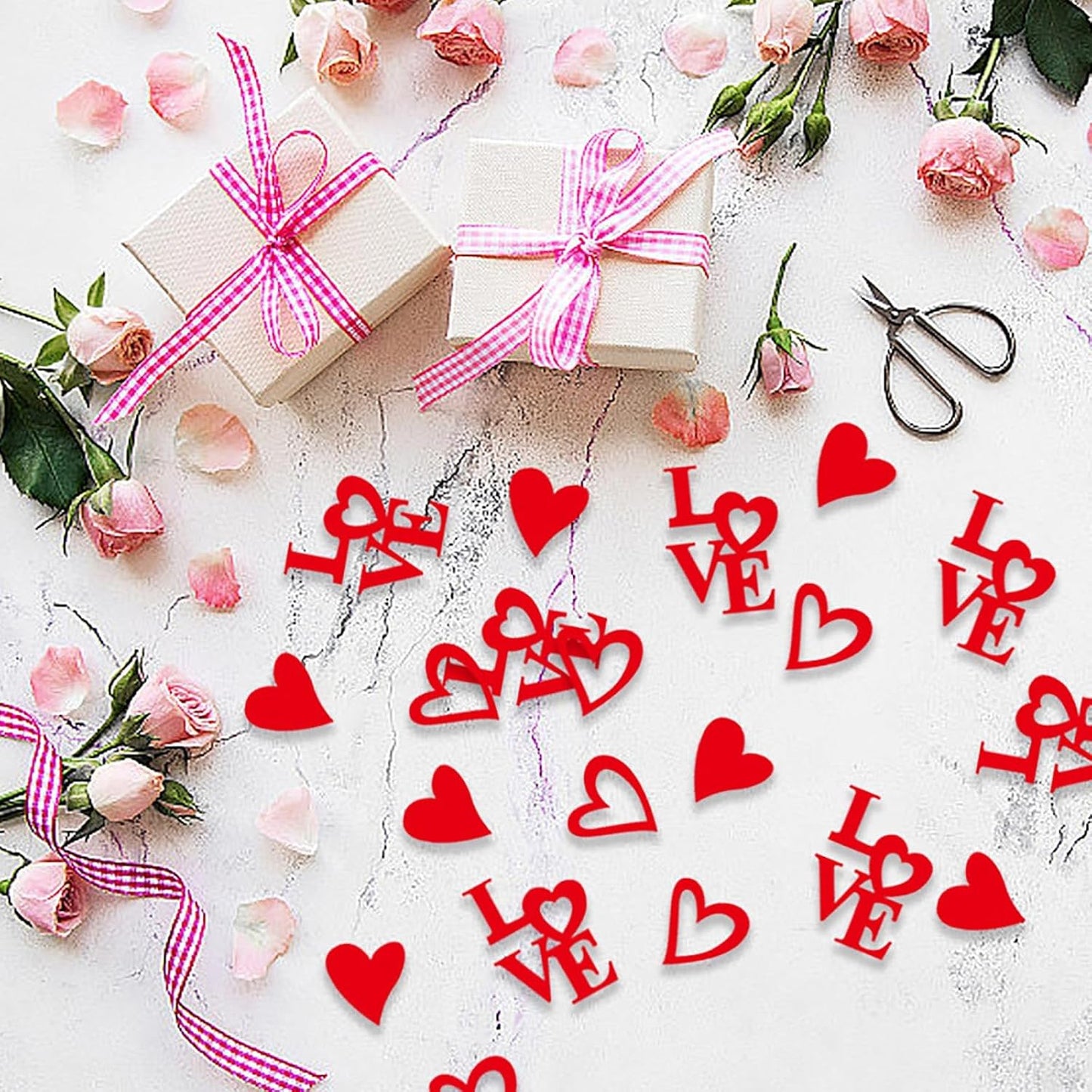 200 Pcs Red Heart Paper Confetti Love Confetti for Valentine's Day Wedding Baby Shower Birthday Party Table Decoration Supplies