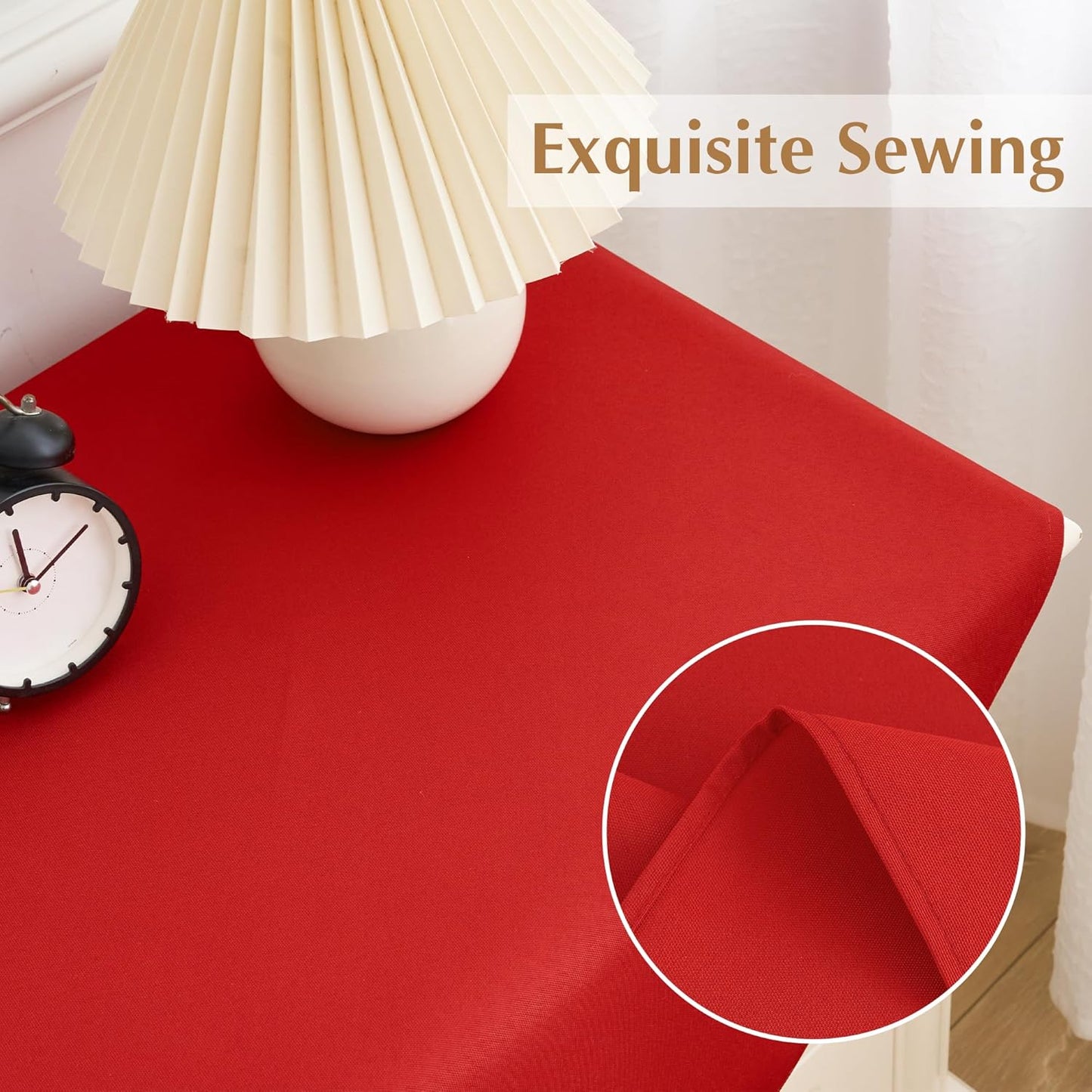 2 Pack Small Square Table Cloth 24X24 Inch Red Washable Fabric Tablecloth Polyester Solid Table Cover for Night Stand End Table Side Table Outdoor Indoor