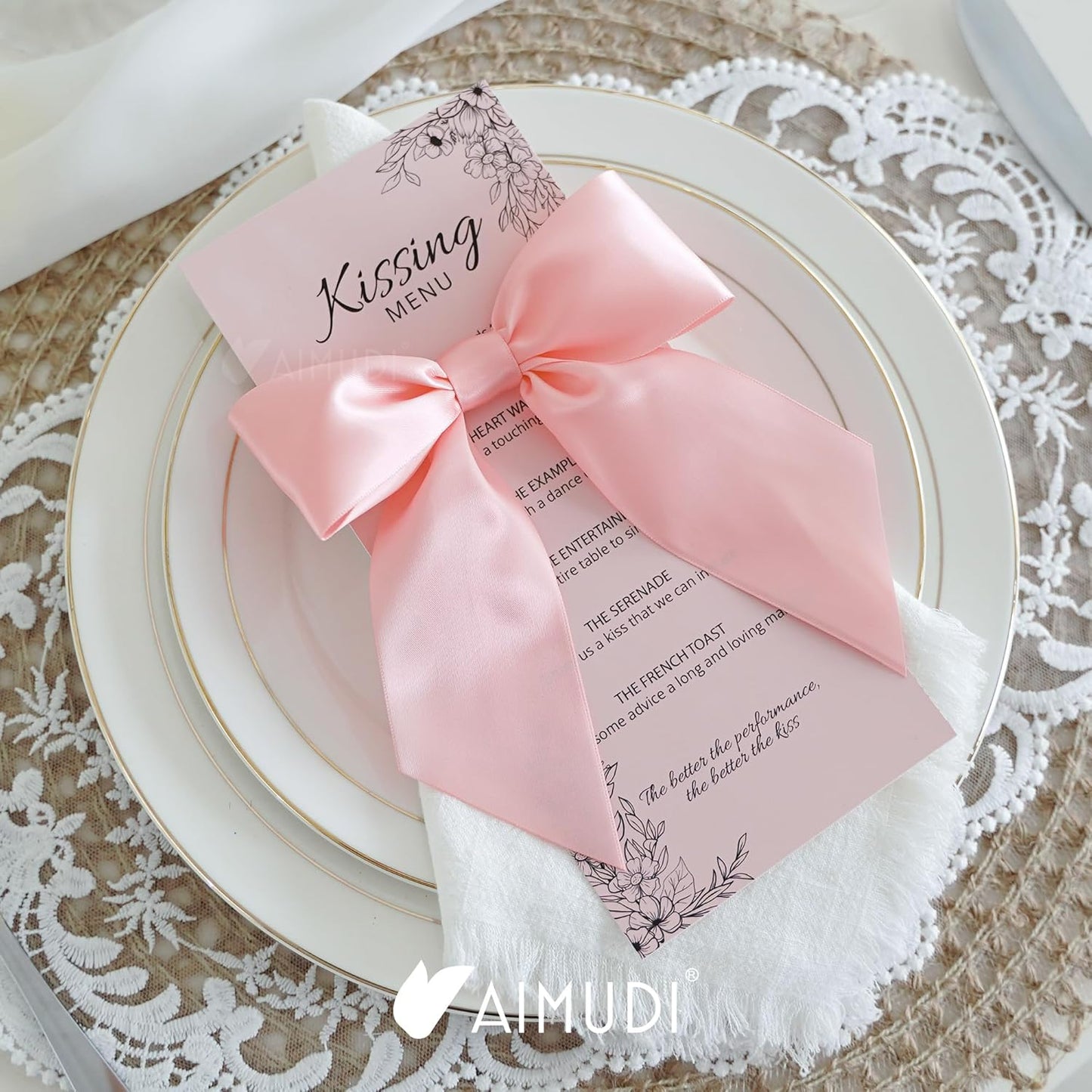 AIMUDI Baby Pink Satin Bows 5.5" Bows for Gift Wrapping Satin Twist Tie Bows Premade Ribbon Bows for Treat Bags Invitations Baskets Crafts Wedding Birthday Baby Shower Easter Decorations, 24 PCs