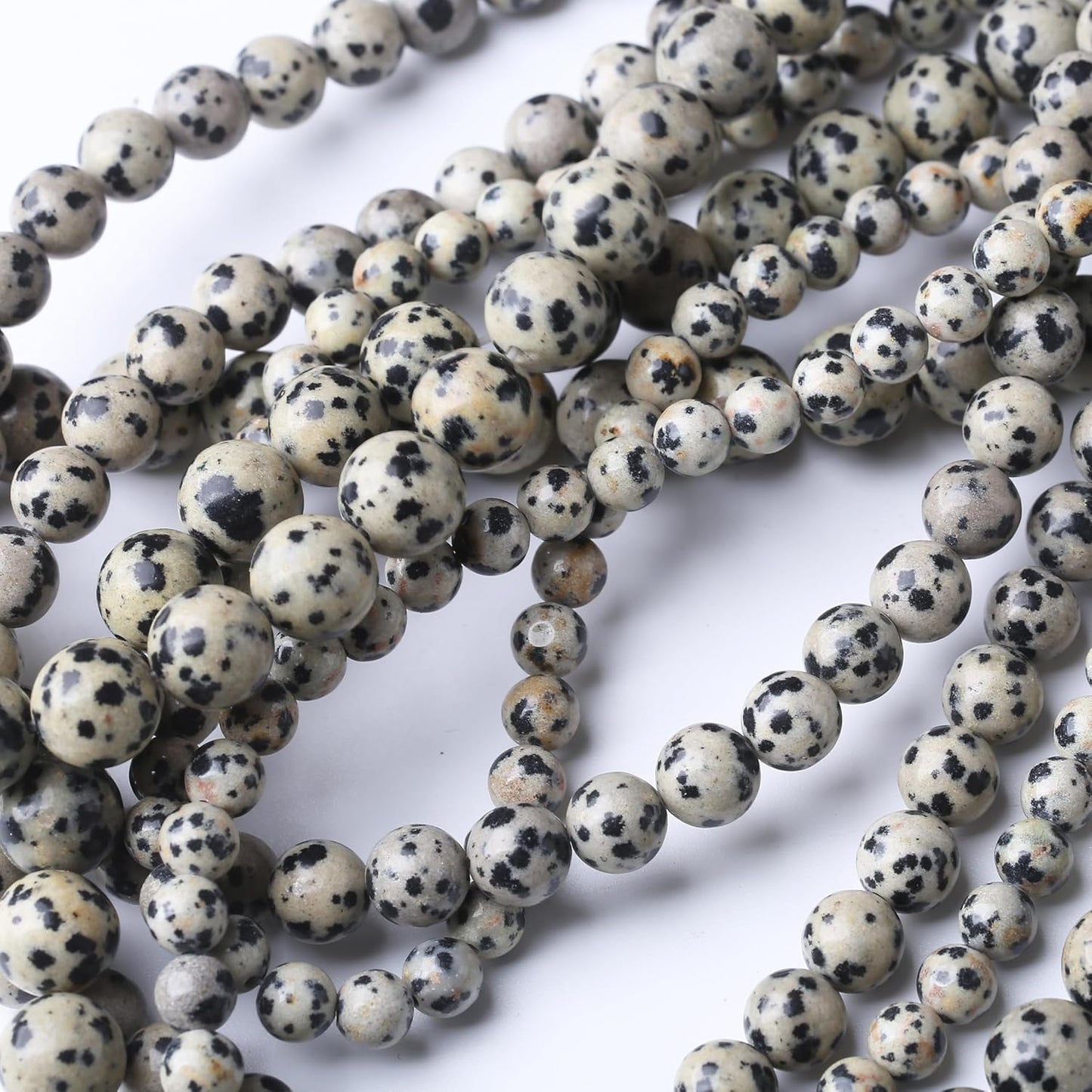 Quail Egg Stone Beads Gemstone Round Crystal Energy Jade Beads Stone Beads for Jewelry Making DIY Bracelet Necklace Jewelry Making 1 Strand 15.5inch 60PCS 6MM