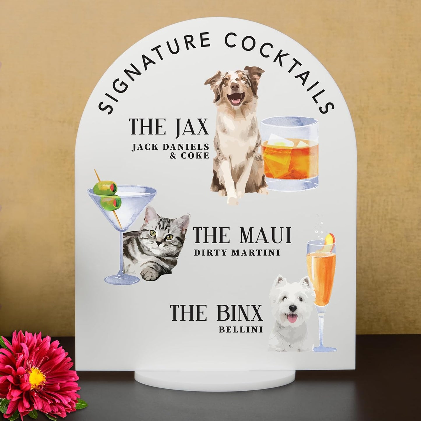 Pet Signature Drink Wedding Signs