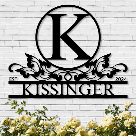 Personalized Metal Signs | Metal Name Sign | Split Letter Monogram | Home Decor Sign | Metal Wall Art | Last Name Sign | Outdoor Decor Sign | Personalized Wedding Gift | Housewarming Gift