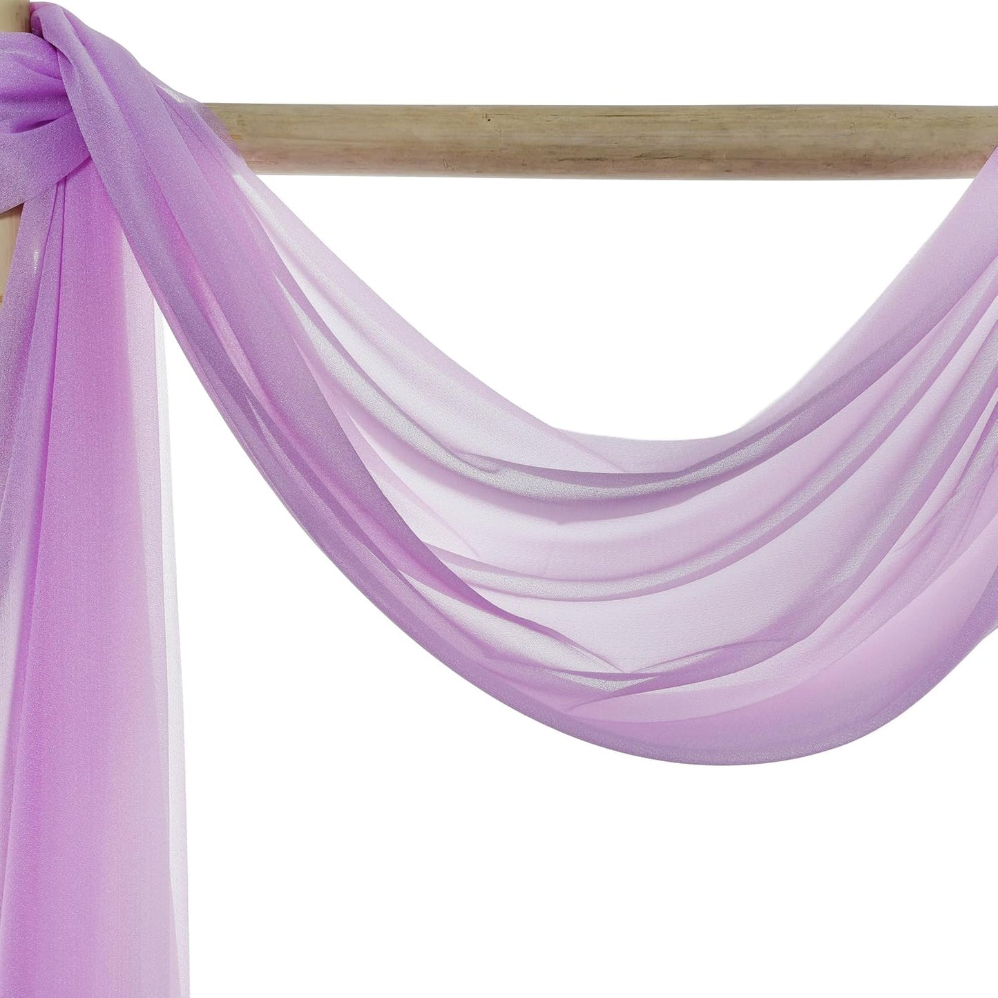 VDS Pack of 1 Panel (30 Inch X 50 Feet) Wedding Arch Draping Fabric Sheer Chiffon Fabric Drapery for Wedding Ceremony Reception Swag Backdrop Canopy Chuppah ARBO Altars Decoration (Orchid)