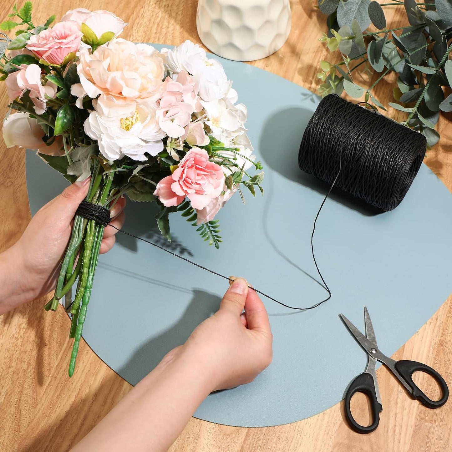 Syhood Floral Vine Bind Wire Rustic Wrapping Wire for Flower Bouquets(Black)