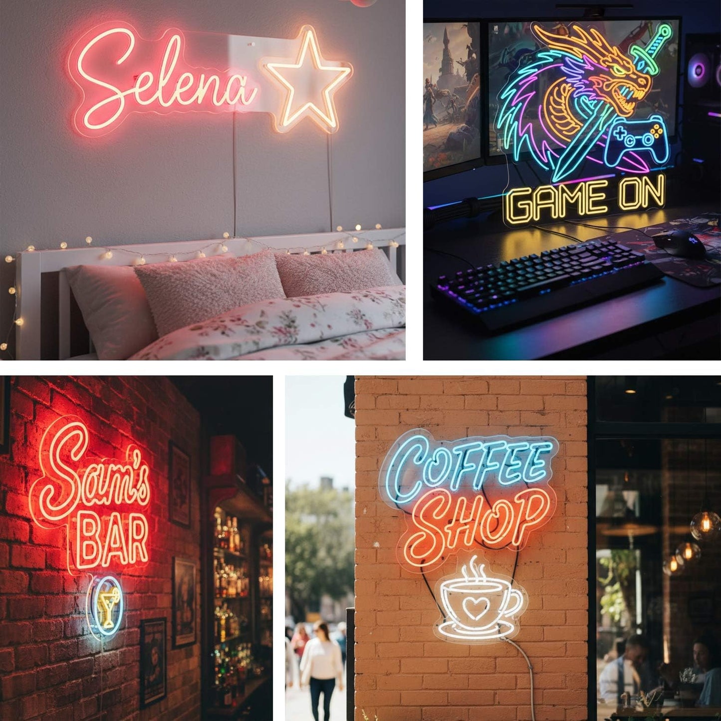 Custom Neon Signs for Wall Decor, Customized Name Light Sign for Wall, Led Signs Birthday Gifts for Loved One Kids Boys Girls, Neon Light Up Sign