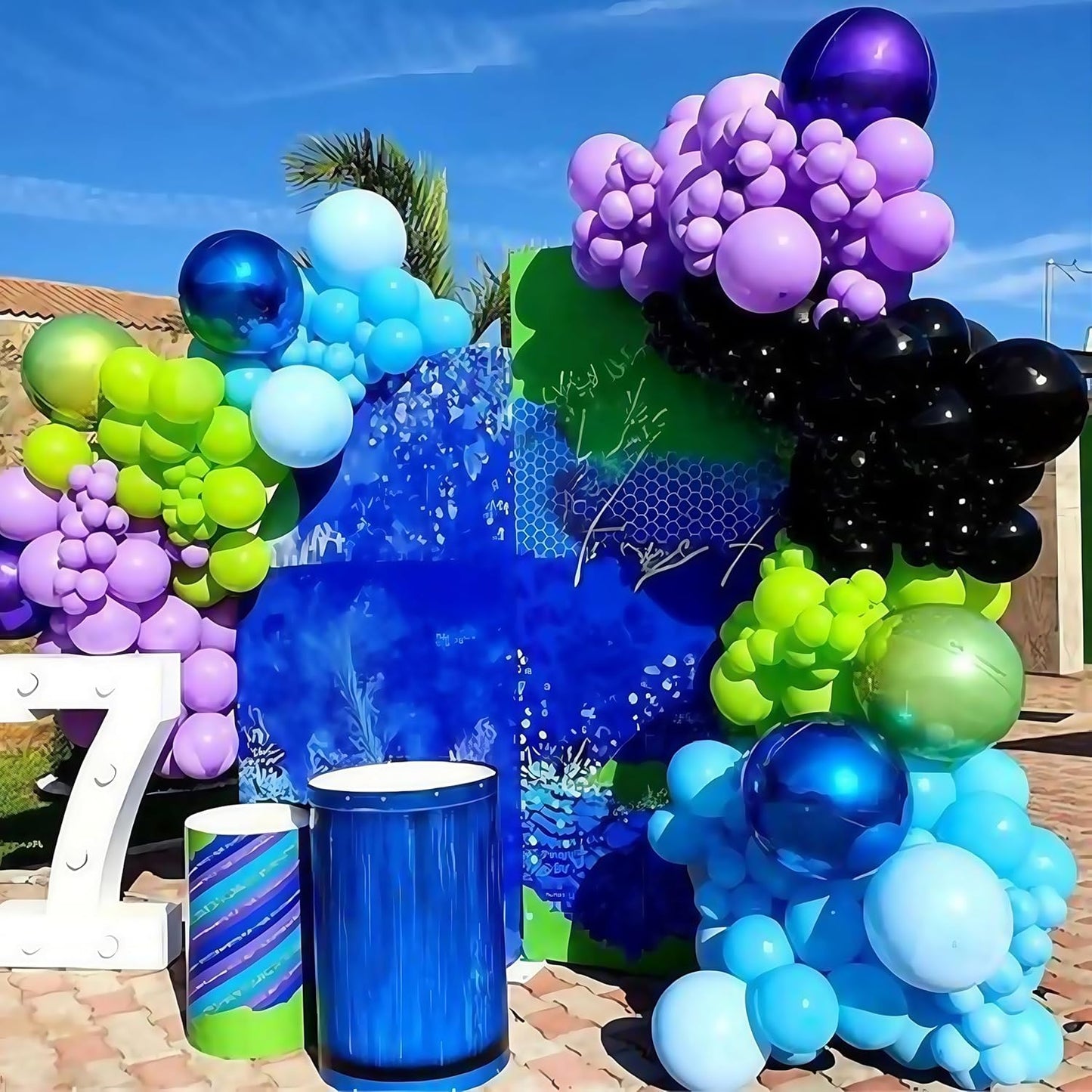 Black and Green Balloons, 60PCS Teal Blue Green Purple Video Game Balloons, Black Purple Blue Balloon for Man Video Game Baby Shower Birthday Monsters Theme Boys Game Night Party Decorations Supplies
