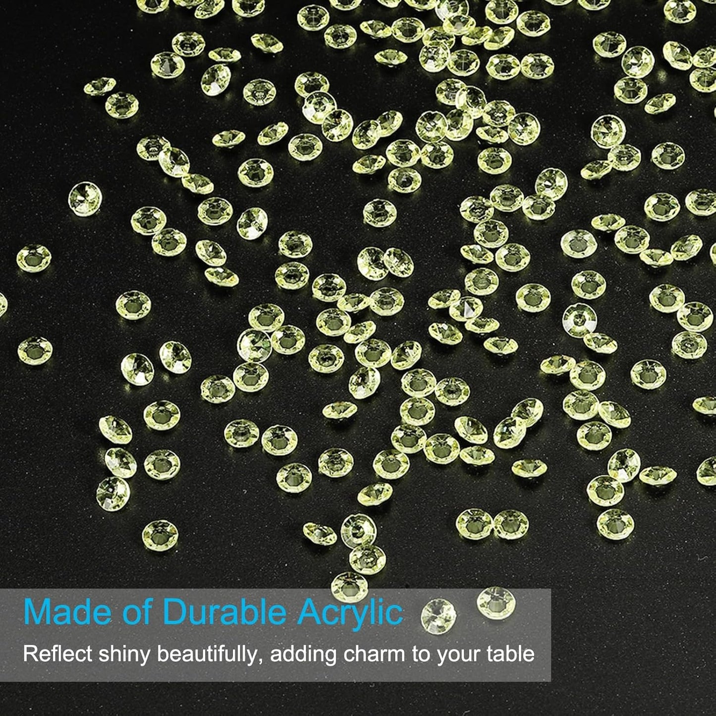 PATIKIL 4000 Pcs Wedding Table Scatter Confetti Crystals 6mm Acrylic Diamonds Vase Fillers Gems for Table Centerpiece Decorations Party Vase Beads, Light Yellow