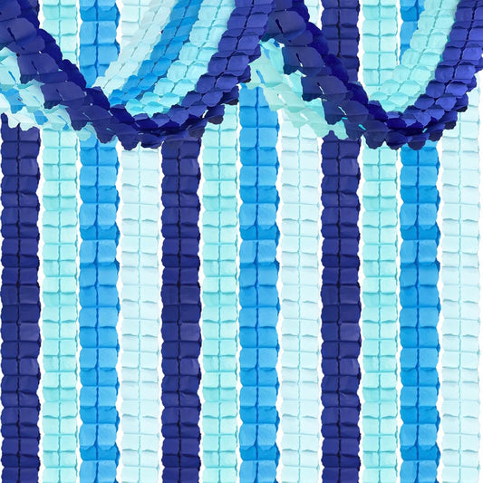 12Pcs Blue Party Decorations, Hanging Blue Streamers Garland for Women Boys Men Birthday Baby Shower Wedding Graduation Underwater Themed Party Backdrop Decor