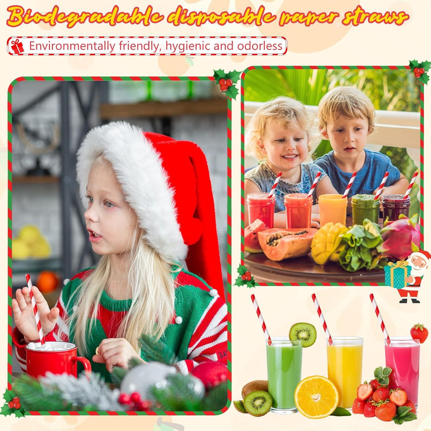 Eaasty 1200 Pcs Colored Paper Straws Bulk Disposable Striped Drinking Paper Straws for Summer Juice, Shakes, Cocktail,7.87 Inches, 0.24'' Diameter (Red)