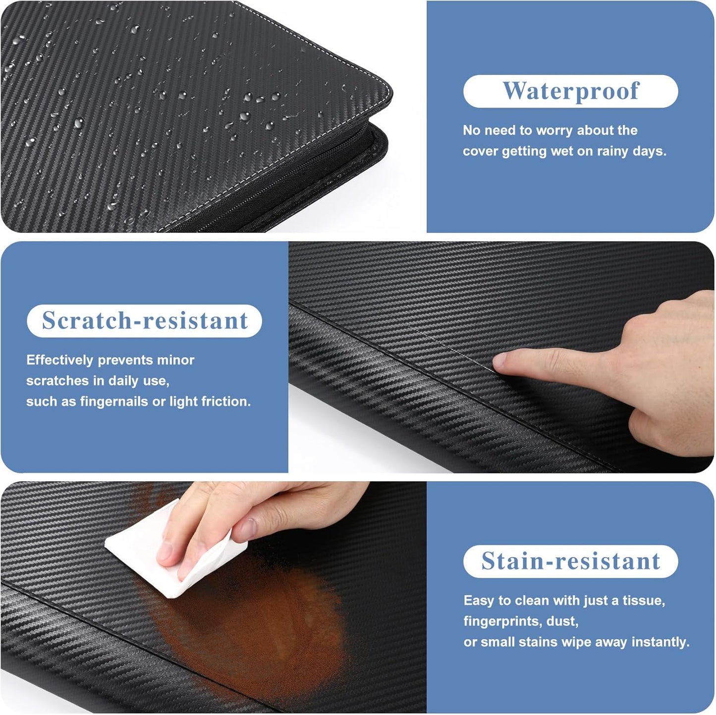 Trading Card Binder 16 Pocket with Display Window, 1024 Cards Capacity Card Binder, Waterproof PU Leather Photocard Baseball Card Binder for MTG, TCG, Sports Cards, Black