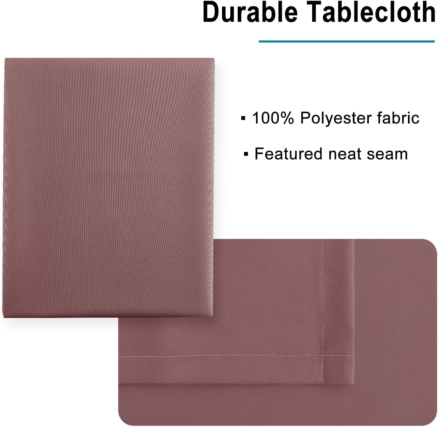 Hiasan Dusty Rose Tablecloth for Rectangle Tables - Waterproof and Spillproof Washable Fabric Table Cloth for Dining Room Kitchen Party, 60 x 102 Inch