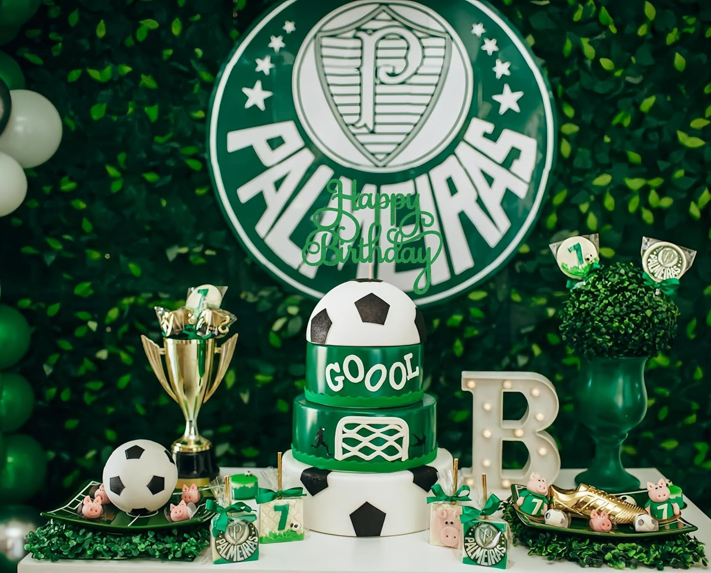 Happy Birthday Cake Topper - Green Glitter Birthday Party Cake Decoration Supplies - Happy Birthday Cake Decor, for Anniversary/Birthday Party Supplies Photo Booth Props